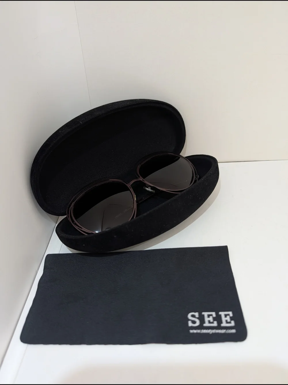 SEE Round Sunglasses in Dark Brown/Black